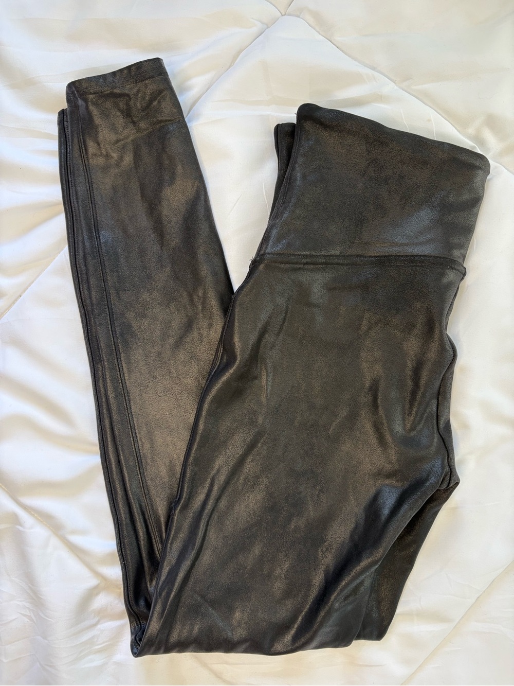 SPANX Black Faux-Leather Leggings